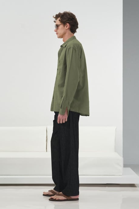 Heren Katoenen Poplin Lange Mouwen Shirt - Image 2