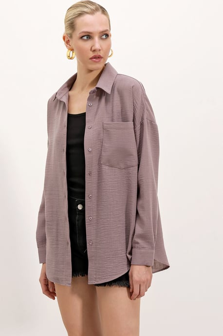 Linen Blended Shirt with Button Closure - Image 3