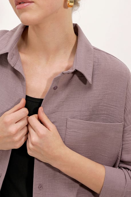 Linen Blended Shirt with Button Closure - Image 4