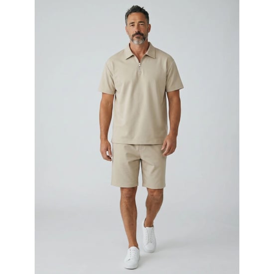 Enos Zomerset ribbed oversized polo shirt en korte broek - Image 5