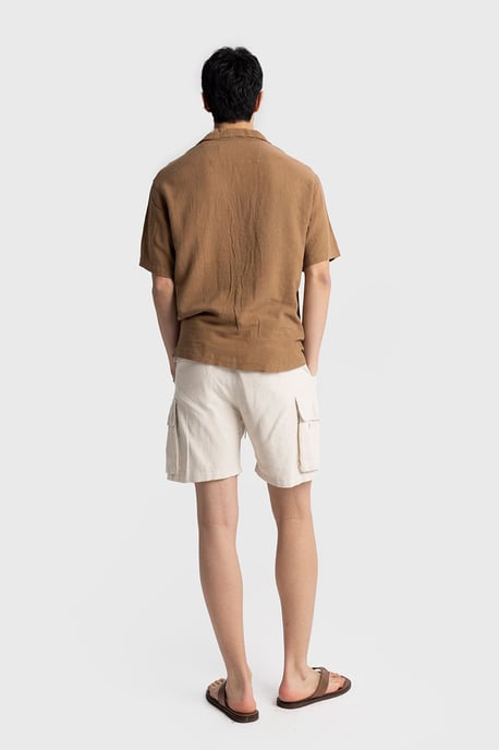 Men's Cotton Embroidered Poplin Short Sleeve Shirt - Image 4