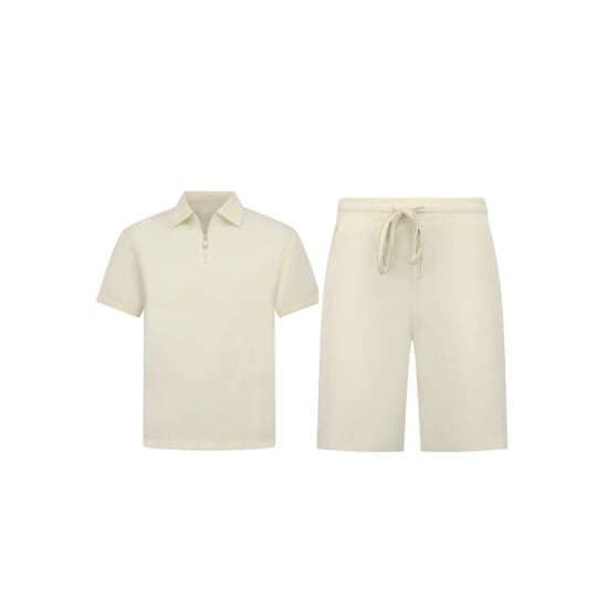 Enos Zomerset ribbed oversized polo shirt en korte broek - Image 5