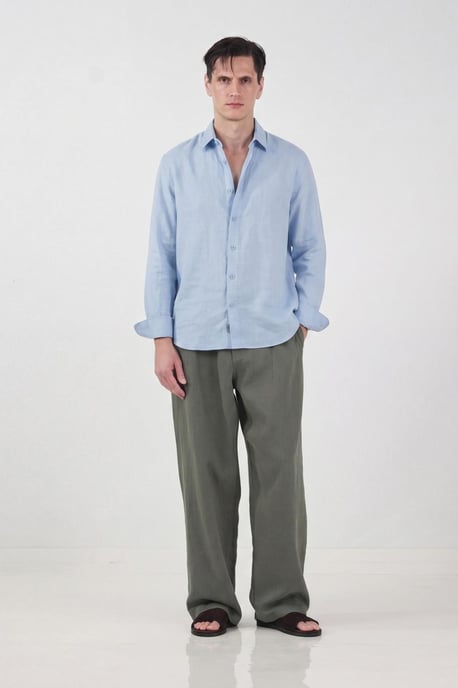 Herrars oversized skjorta i linneblandning - Image 2