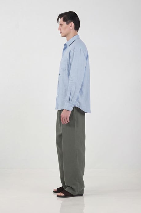 Herrars oversized skjorta i linneblandning - Image 3