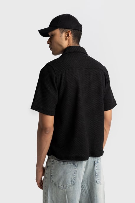 Mäns Texturerad Bomulls T-shirt med Korta Ärmar - Image 2