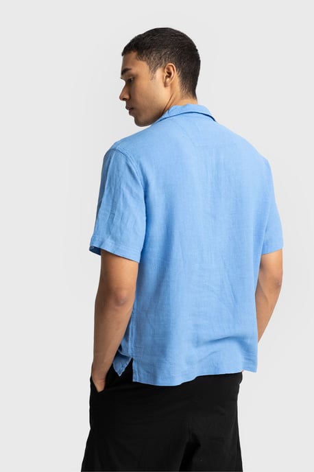 Men's Cotton Embroidered Poplin Short Sleeve Shirt - Image 4