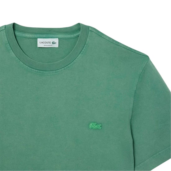 Lacoste Mens Logo Crew Neck Regular T-Shirt (Green) - Image 4