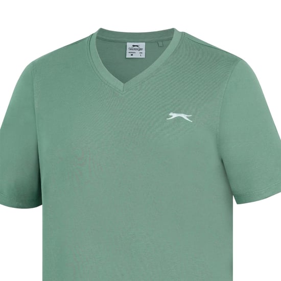 Slazenger Heren Geborduurd Logo Katoenen T-Shirt (Lichtgroen) - Image 3