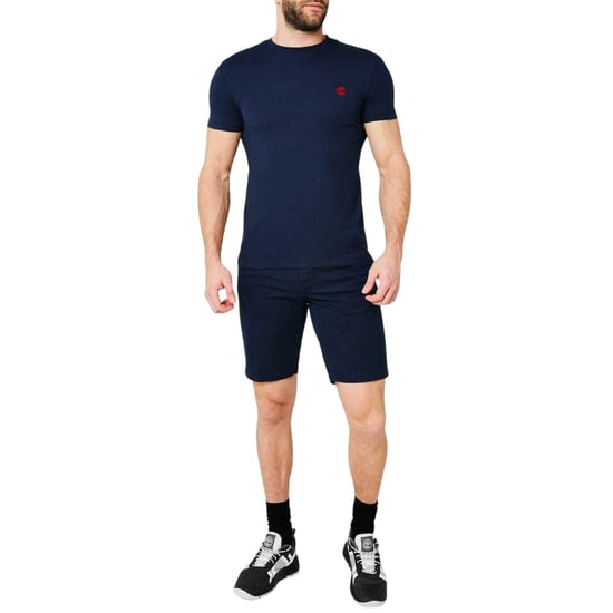 Timberland Heren-T-shirt met ronde hals en ‘River’-borduursel (Donkere saffier) - Image 1