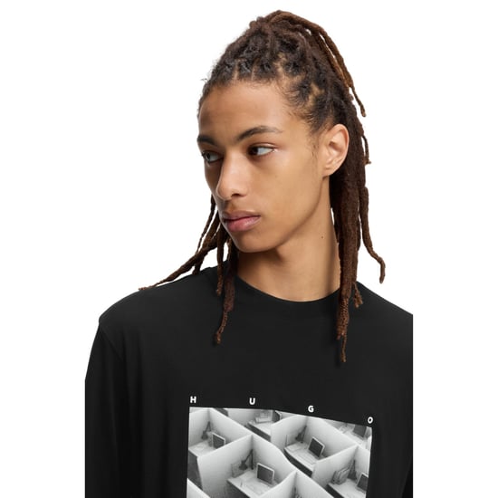 Hugo Dodger-T-shirt met print voor heren (Zwart) - Image 4