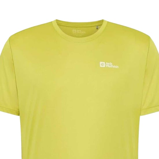 Jack Wolfskin Heren Tech Logo T-Shirt (Chartreuse) - Image 2