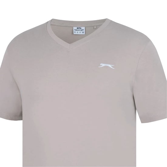 Slazenger Heren Geborduurd Logo Katoenen T-Shirt (Haver) - Image 3