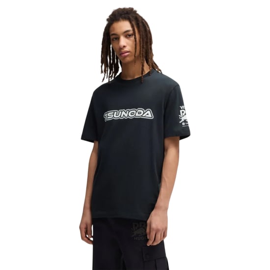 Hugo Heren Tsunoda T-shirt met ronde hals, normale pasvorm (Zwart) - Image 3