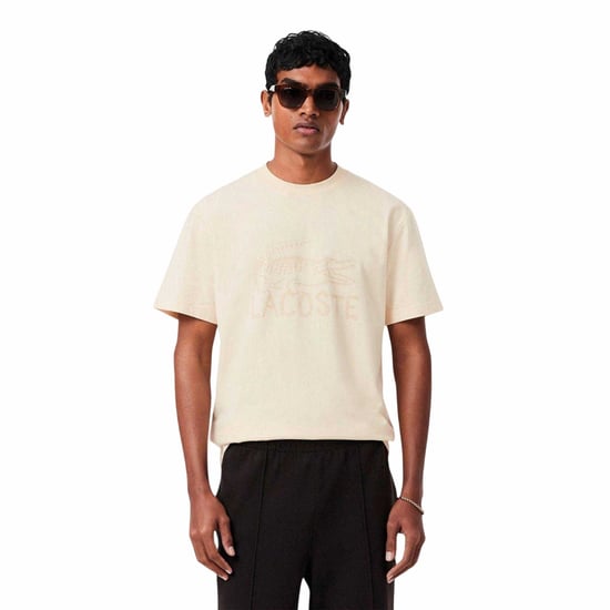 Lacoste Heren T-shirt katoen met logo (Beige) - Image 3