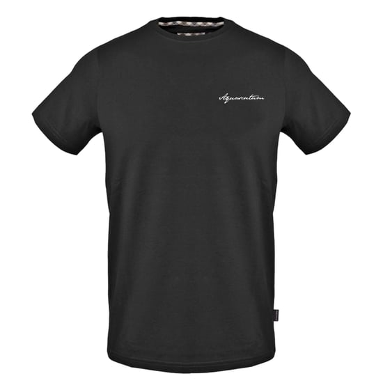 Aquascutum Mens Logo Crew Neck Regular T-Shirt (Black) - Image 1