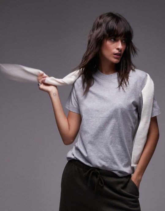ARKET t-shirt i grå melange - Image 1