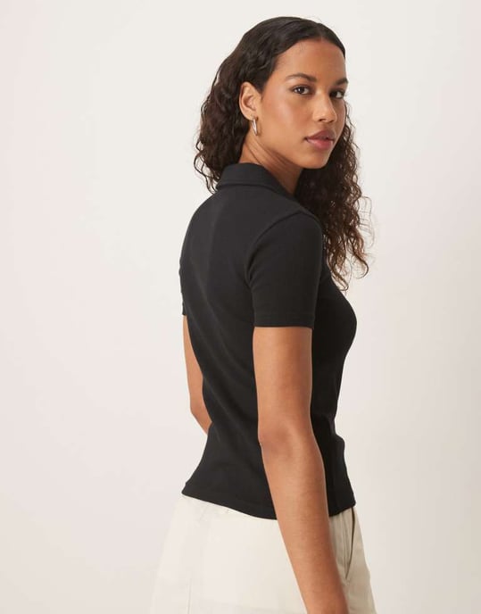 Dickies tallasse knäppt baby t-shirt i svart - Image 4