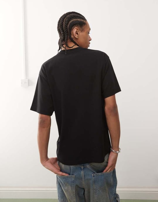 Vans t-shirt med stor passform och vänster bröstlogotyp i svart - Image 3