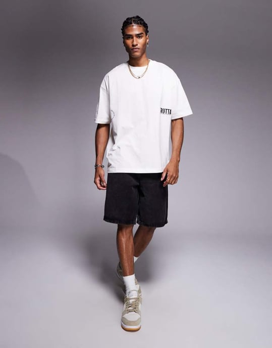 ASOS DESIGN oversized t-shirt med fruktgrafik i krämfärg - Image 4