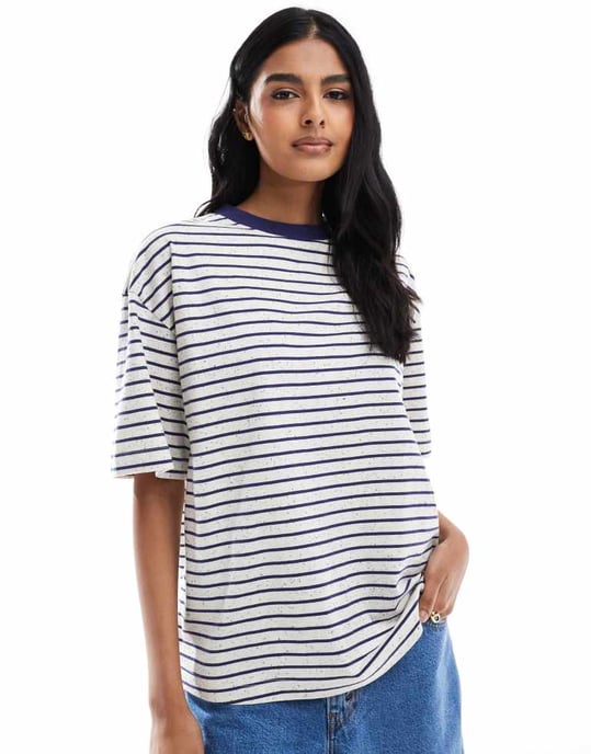 ASOS DESIGN oversized t-shirt i neppie-rand - Image 2