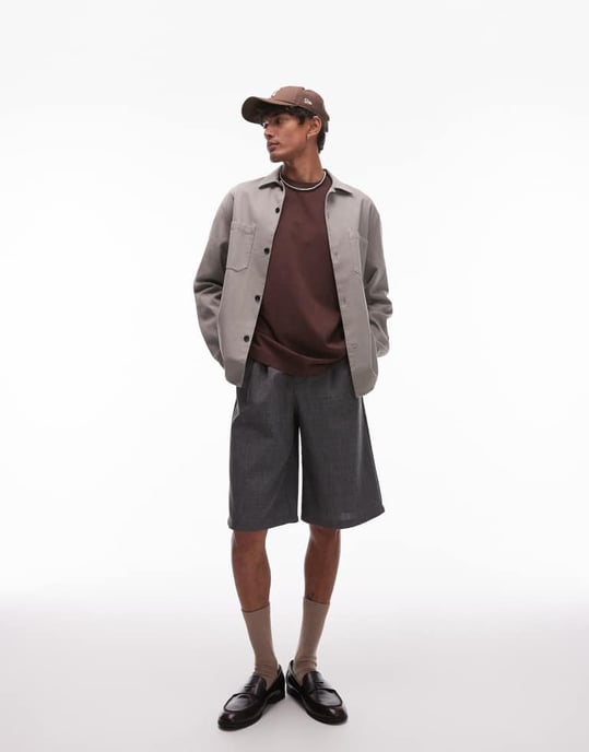 Topman avslappnad passform t-shirt i tvättad brun - Image 4