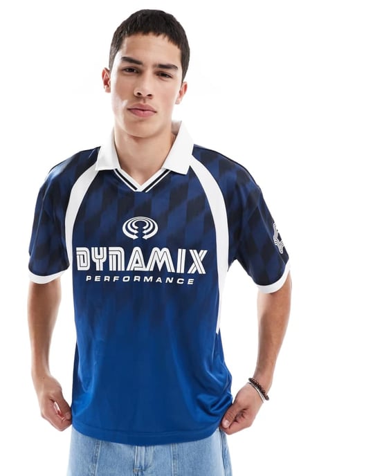 Hollister pikétröja med golfmotiv i marinblått - Image 3