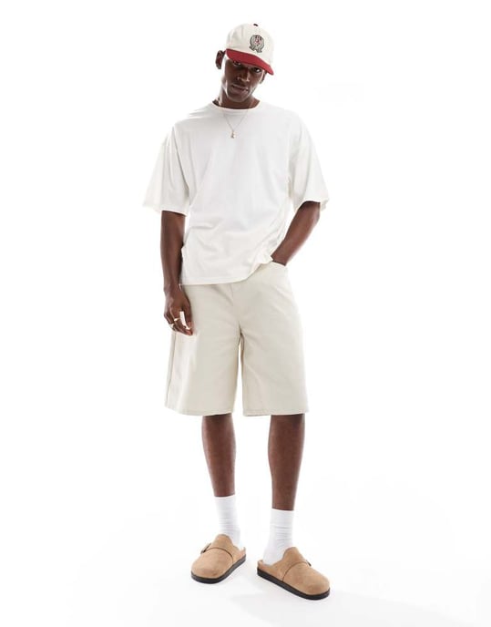 Hollister kortärmad baggy t-shirt i vitt - Image 2