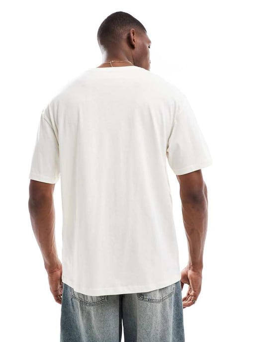 Jack & Jones oversized t-shirt med Los Angeles-tryck i krämfärg - Image 4
