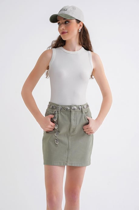 Baby Blue Ribbed Cotton Tank Top - Image 2