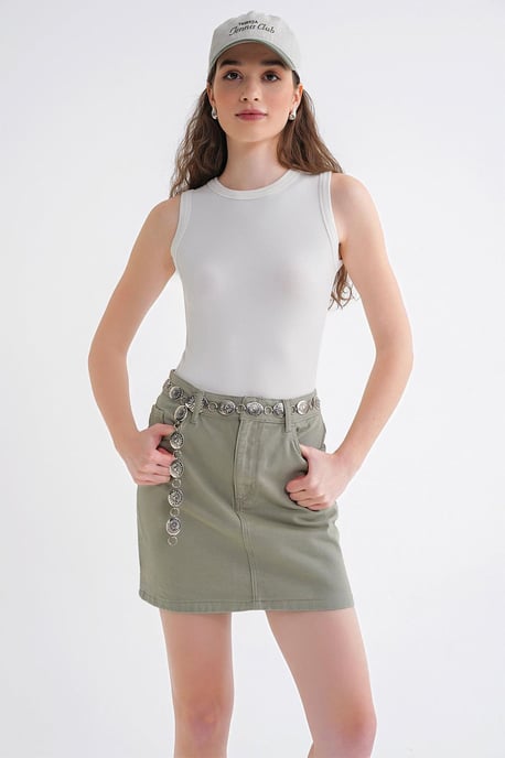Baby Blue Ribbed Cotton Tank Top - Image 3