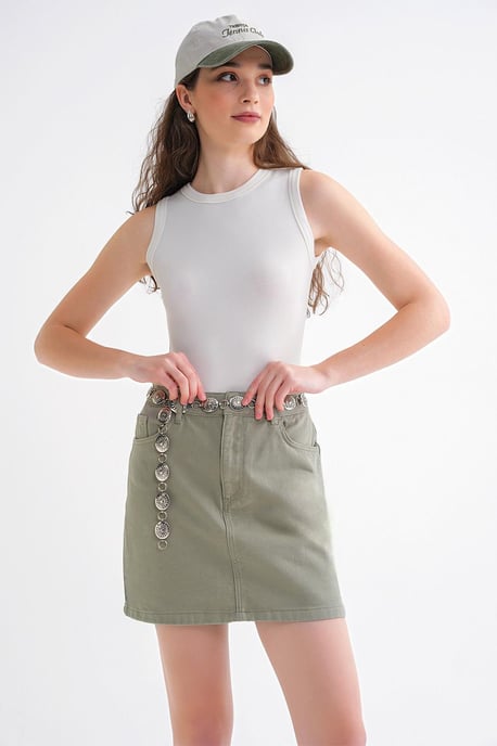 Baby Blue Ribbed Cotton Tank Top - Image 5