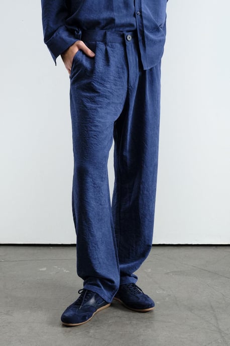 Heren midwaist wijde been gebreide broek - Image 3