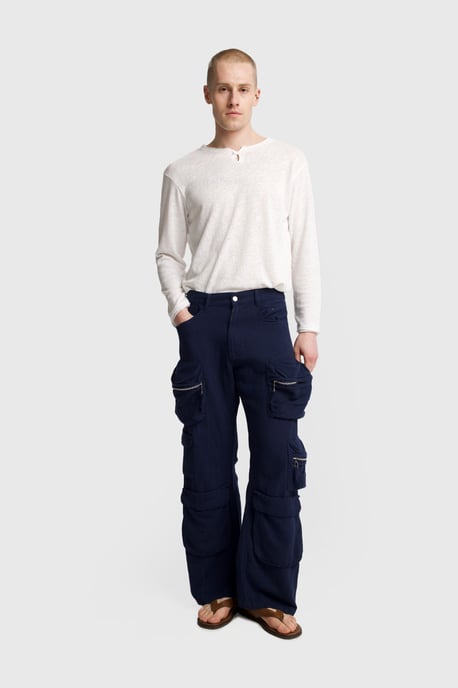 Men's Mid-Waist Wide-Leg Knit Pants - Image 1
