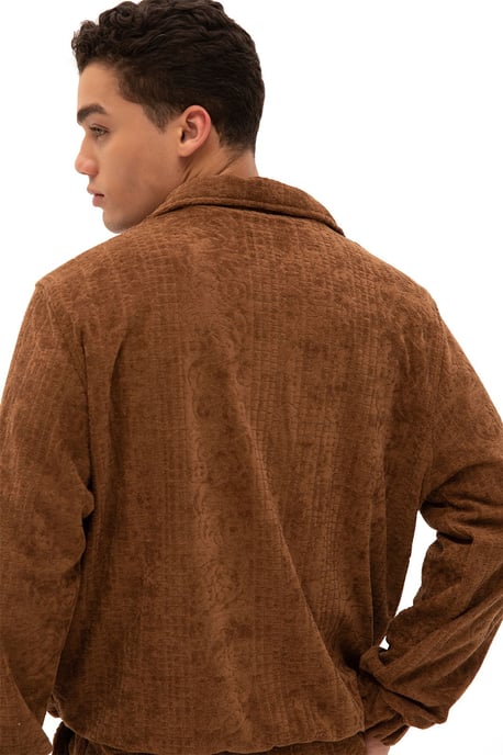 Men's velvet zip-front sweatshirt - Image 3