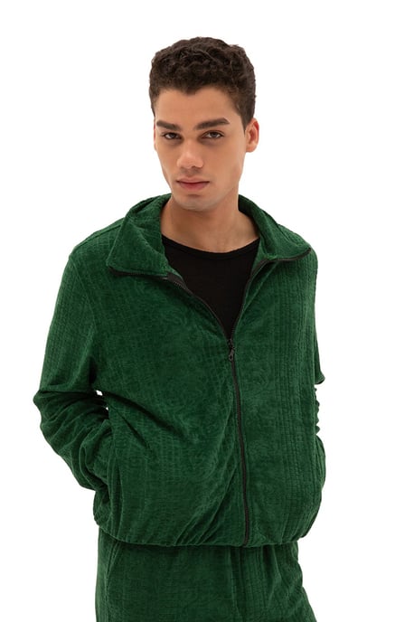 Mäns sammets zip-up sweatshirt - Image 1