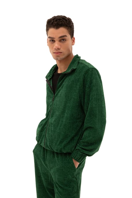 Mäns sammets zip-up sweatshirt - Image 2