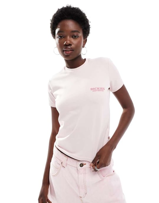 Dickies solrosgrafik ryggtryck baby t-shirt i ljusrosa - exklusiv för ASOS - Image 4