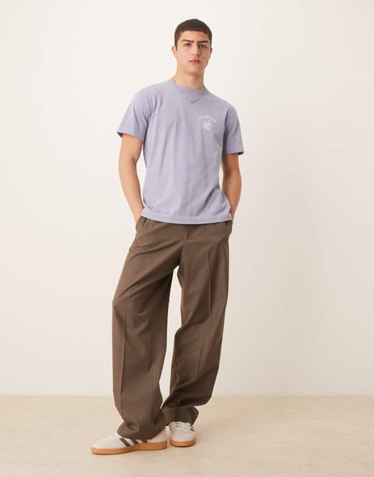 Abercrombie & Fitch motiv ryggtryck klassisk t-shirt i blå - Image 3