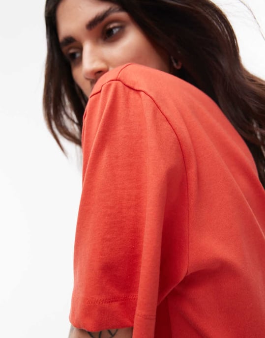 Topshop premium basic kortärmad t-shirt i rostig röd - Image 2