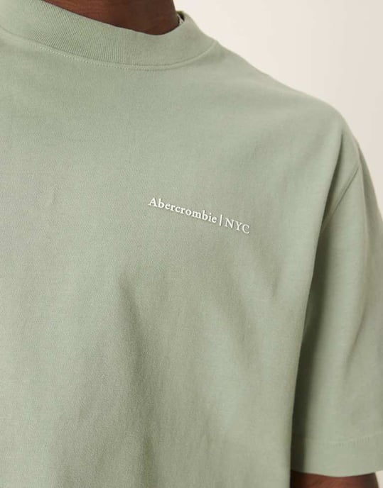 Abercrombie & Fitch premium logotröja i grön - Image 2