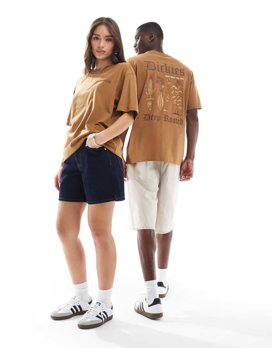 Dickies djuprotad grafisk t-shirt med ryggtryck i brun tan - exklusiv för ASOS - Image 4
