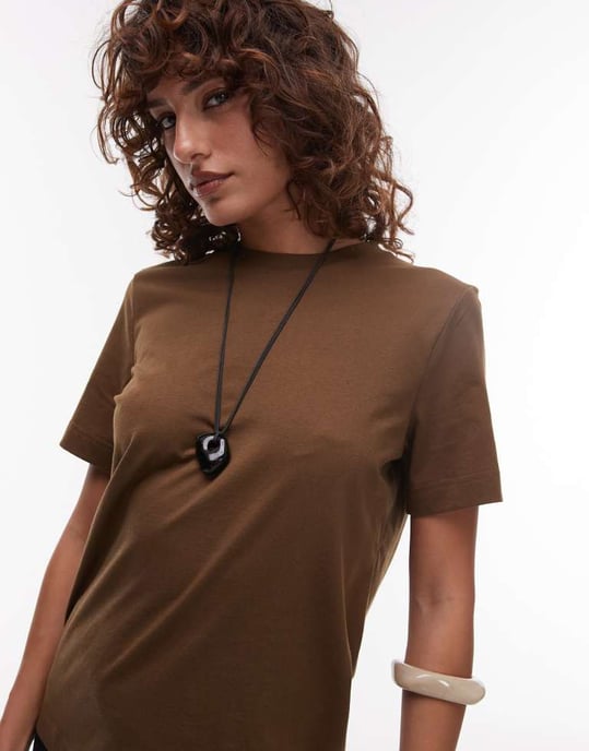 ARKET t-shirt i mocha-brun - Image 3