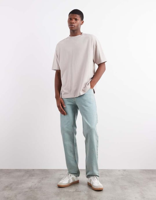 ASOS DESIGN tung oversized t-shirt i sten mjuk känsla - Image 2