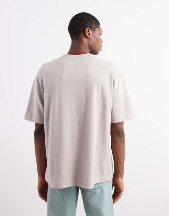 ASOS DESIGN tung oversized t-shirt i sten mjuk känsla - Image 3