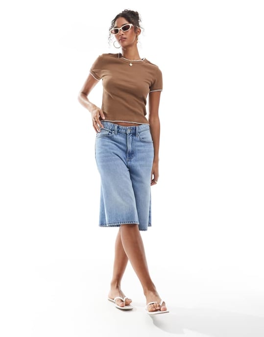 ASOS DESIGN babytee med bländstygsdetalj i brunt - Image 2