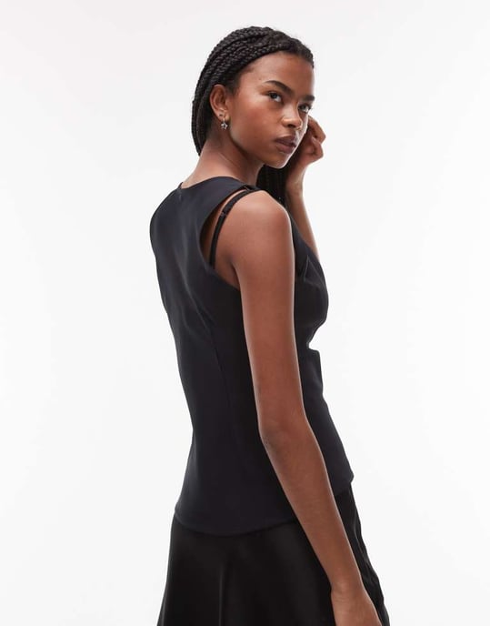 Topshop twistband utan ärm i svart - Image 4