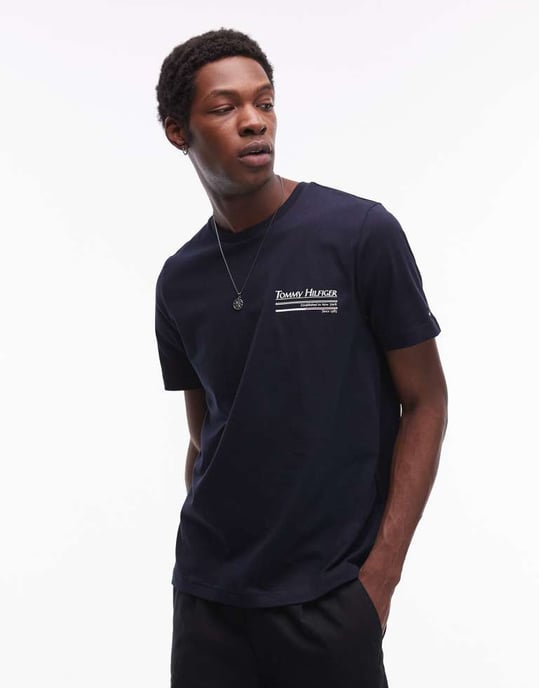 Tommy Hilfiger outline segling t-shirt i marinblått - Image 2