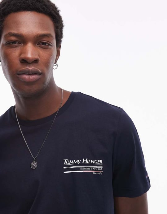 Tommy Hilfiger outline segling t-shirt i marinblått - Image 4