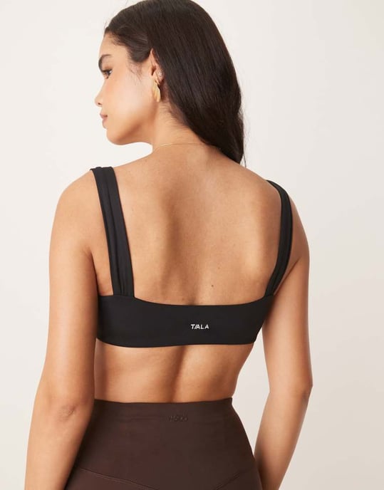 TALA DayFlex ruched strap bandeau bra in black - Image 3