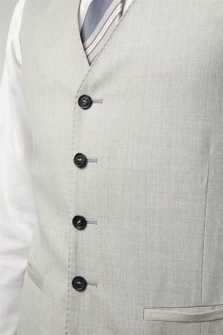 V-neck Tailored Suit Waistcoat in Silver - Image 2